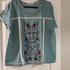 NWT Embroidered Blouse
